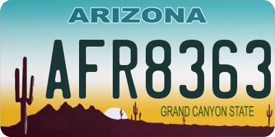 AZ license plate AFR8363