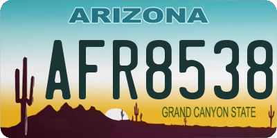 AZ license plate AFR8538