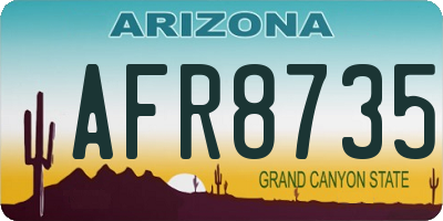 AZ license plate AFR8735