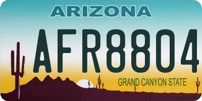 AZ license plate AFR8804