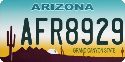 AZ license plate AFR8929