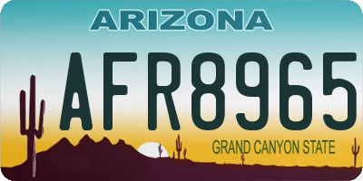 AZ license plate AFR8965
