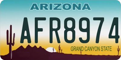 AZ license plate AFR8974