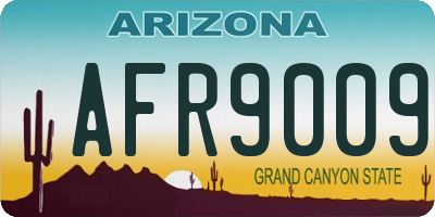 AZ license plate AFR9009