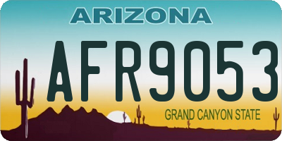 AZ license plate AFR9053