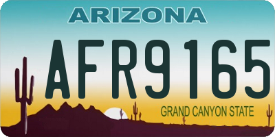 AZ license plate AFR9165