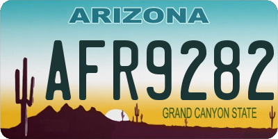 AZ license plate AFR9282