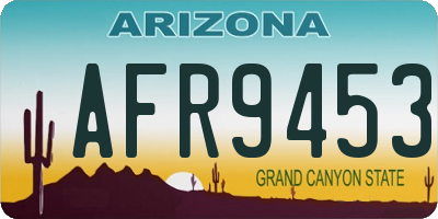 AZ license plate AFR9453