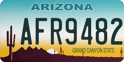 AZ license plate AFR9482