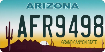 AZ license plate AFR9498