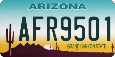 AZ license plate AFR9501