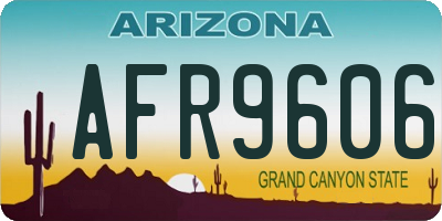 AZ license plate AFR9606