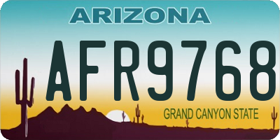 AZ license plate AFR9768