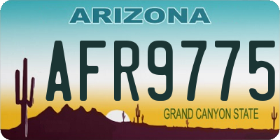 AZ license plate AFR9775