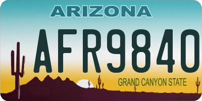 AZ license plate AFR9840