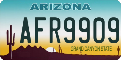 AZ license plate AFR9909