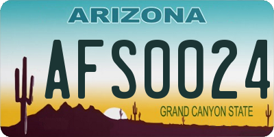 AZ license plate AFS0024