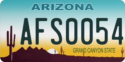 AZ license plate AFS0054