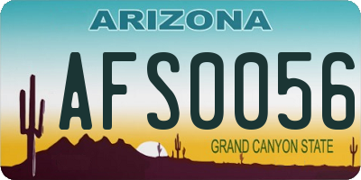 AZ license plate AFS0056