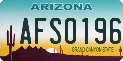 AZ license plate AFS0196
