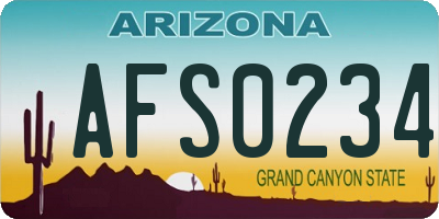 AZ license plate AFS0234