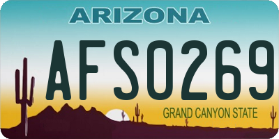 AZ license plate AFS0269