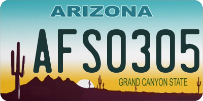 AZ license plate AFS0305