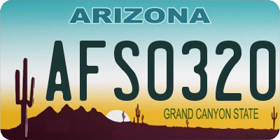 AZ license plate AFS0320