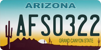 AZ license plate AFS0322