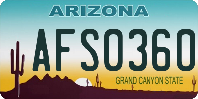 AZ license plate AFS0360