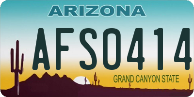 AZ license plate AFS0414