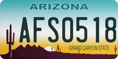 AZ license plate AFS0518