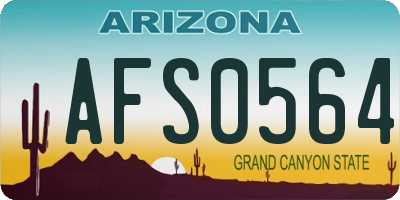 AZ license plate AFS0564