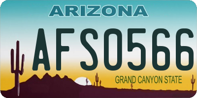 AZ license plate AFS0566