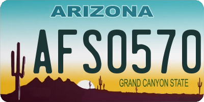 AZ license plate AFS0570