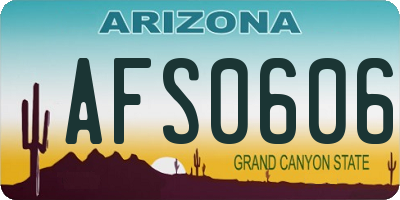 AZ license plate AFS0606