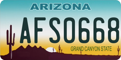 AZ license plate AFS0668
