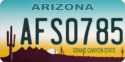 AZ license plate AFS0785