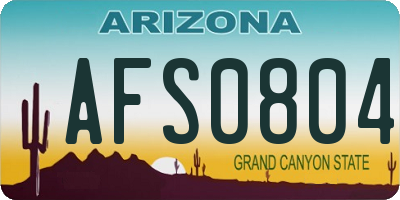 AZ license plate AFS0804