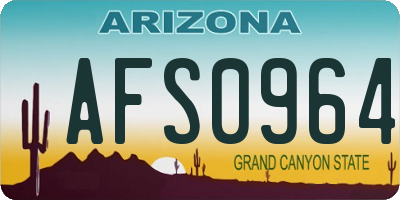 AZ license plate AFS0964