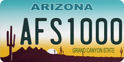 AZ license plate AFS1000