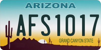 AZ license plate AFS1017