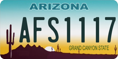 AZ license plate AFS1117