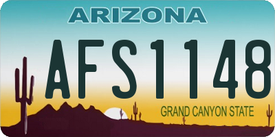AZ license plate AFS1148