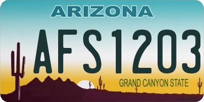 AZ license plate AFS1203