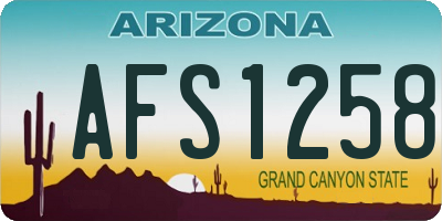 AZ license plate AFS1258