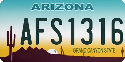 AZ license plate AFS1316