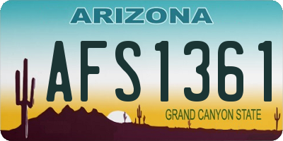 AZ license plate AFS1361