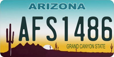 AZ license plate AFS1486