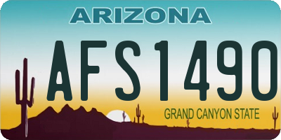 AZ license plate AFS1490